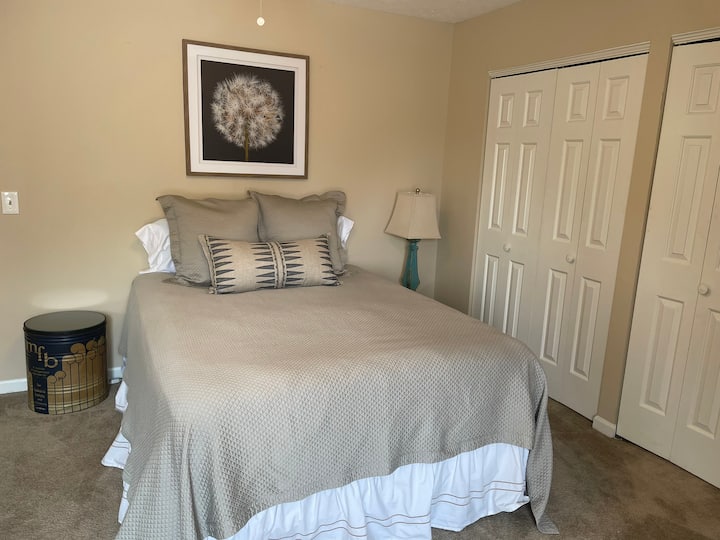 Upstairs Bedroom #1, queen bed, across the hall from a full bathroom 