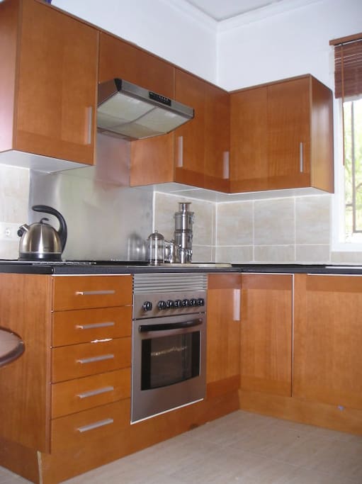 the kitchen area