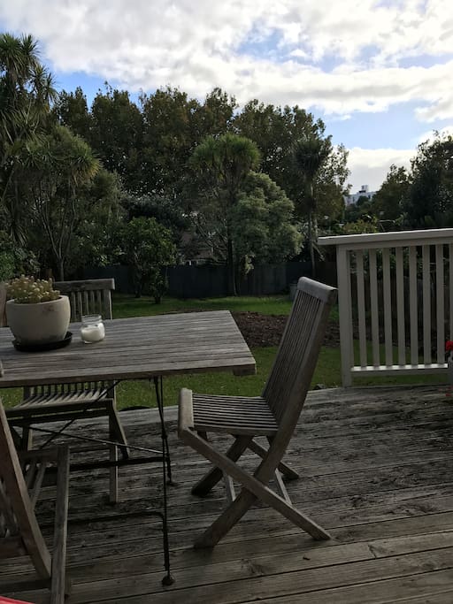 Enjoy meals on the back deck