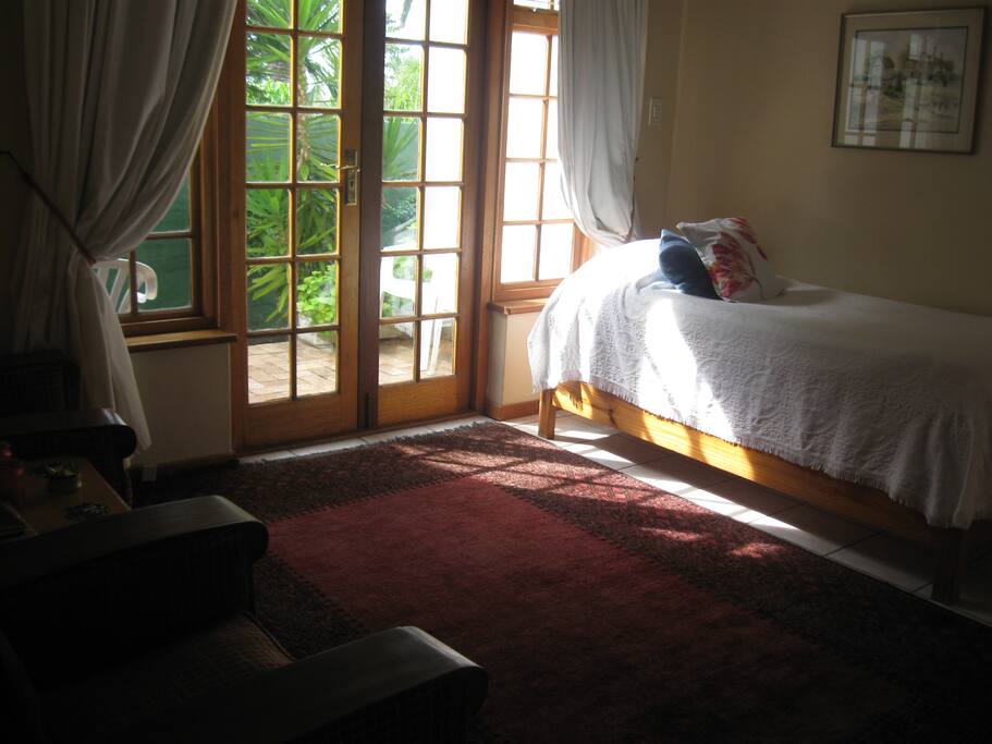 Two single stack beds in the living area