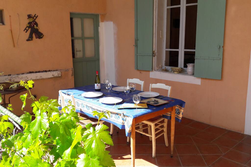 The terrace can be used as outdoor dining area/living from April through October