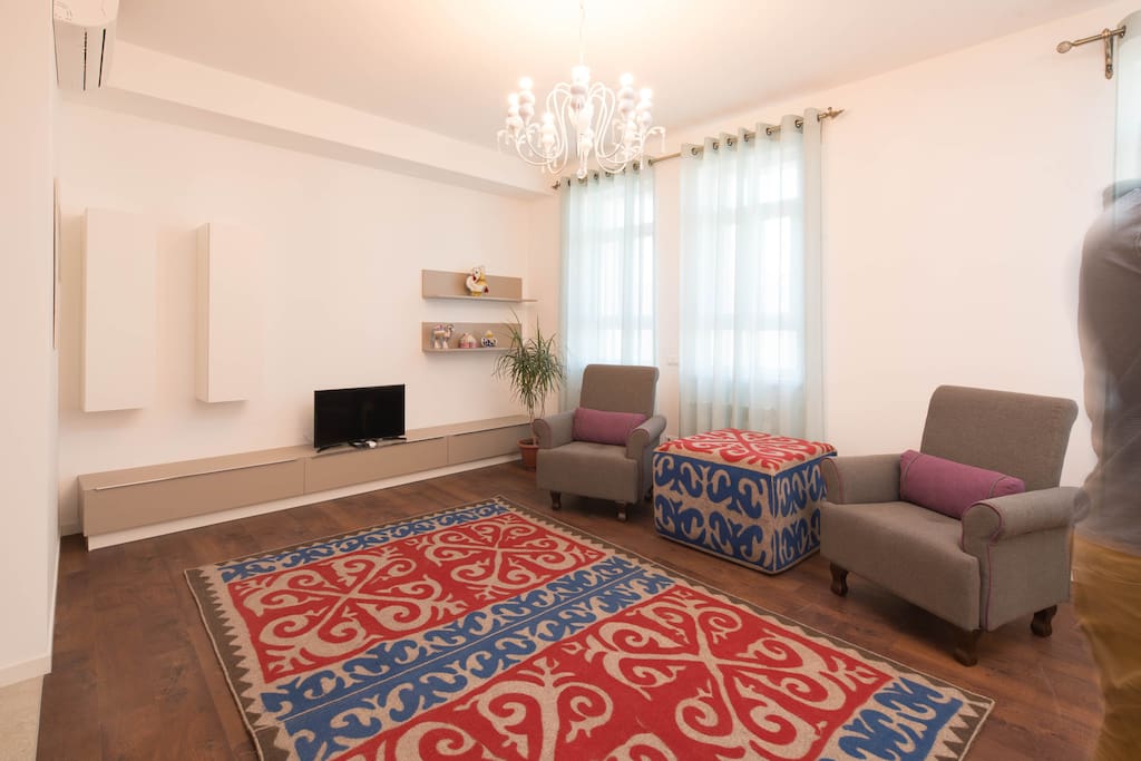 beautiful living room in ethno style of Kazakh people