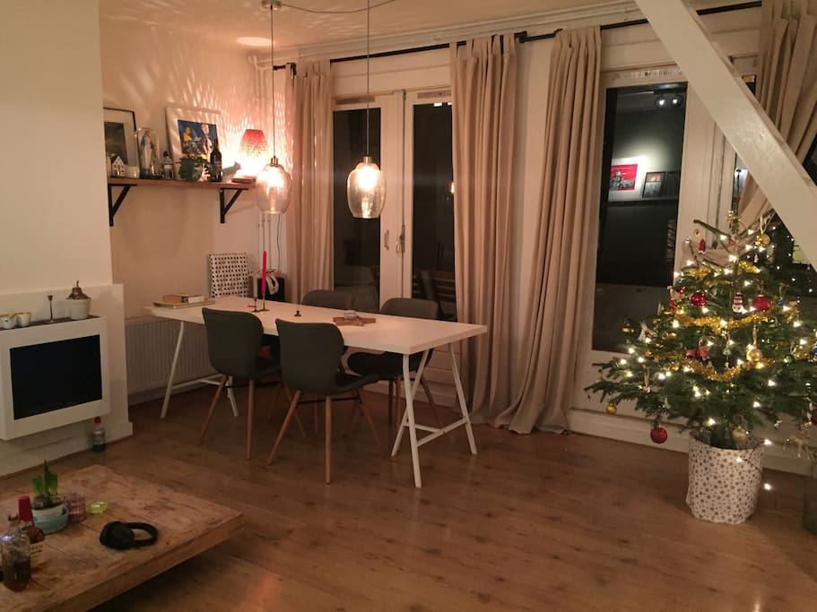 Living room during Christmas
