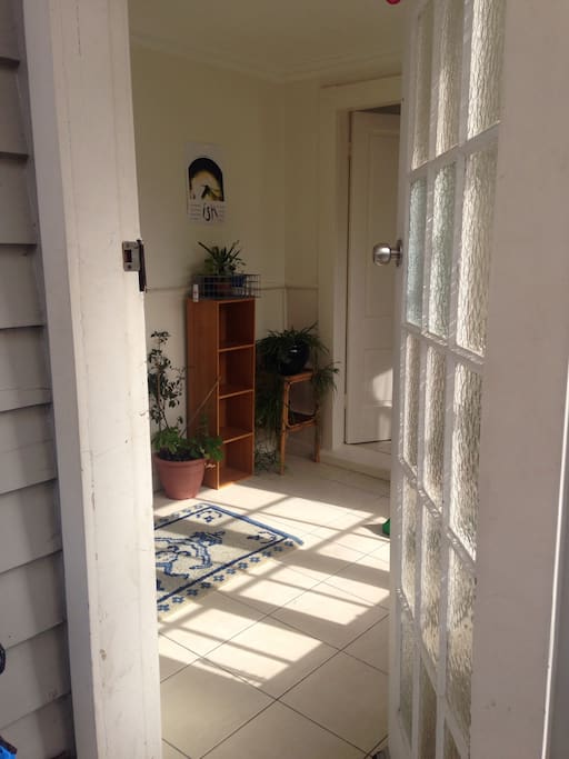 Back entrance from which you will come and go.