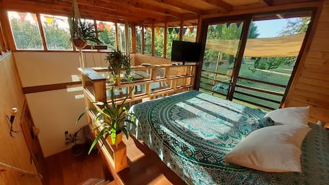 Popular Airbnb listing: Peace and Nature: Cozy Wooden Design Cabin in Maipo