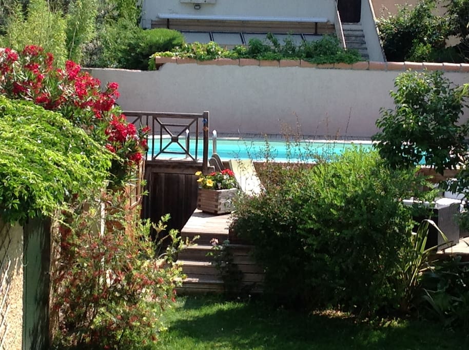 vue sur la piscine