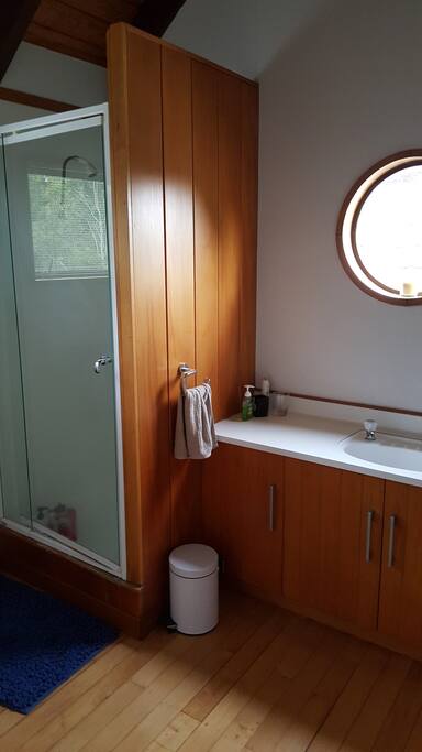 Upstairs - Shower and vanity with separate toilet