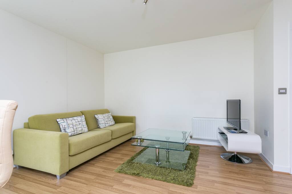 Living room with Basic Sky TV