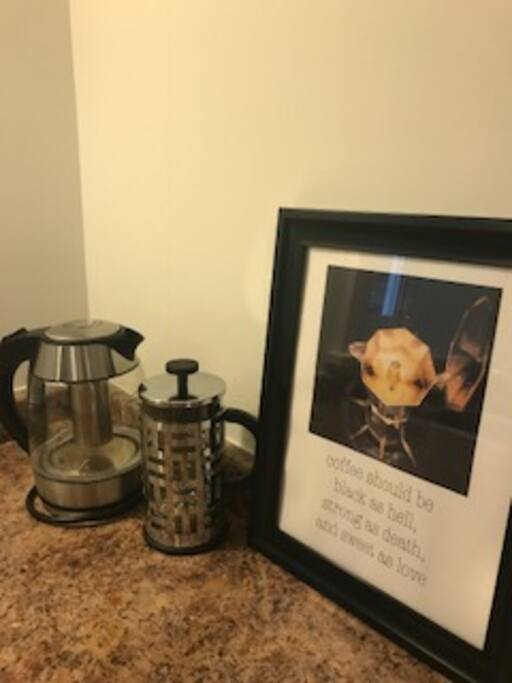 Coffee is very important so here's your very own coffee station.