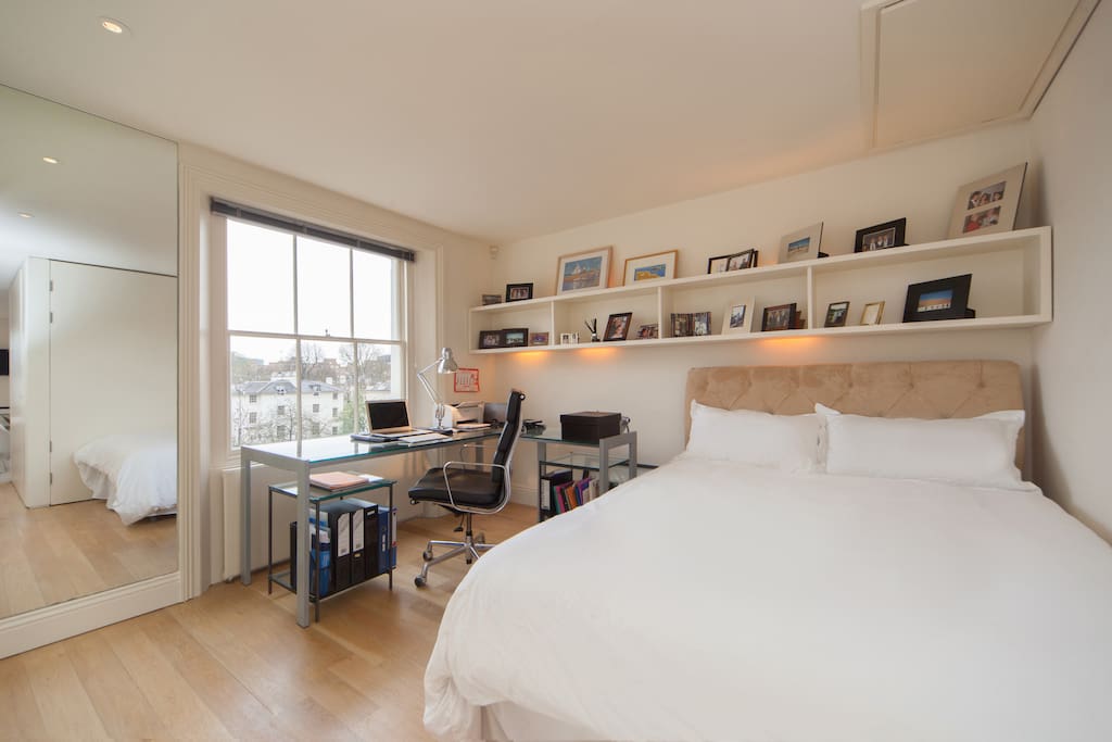 Guest bedroom with beautiful views of the Regent's canal. (Wardrobe not shown)