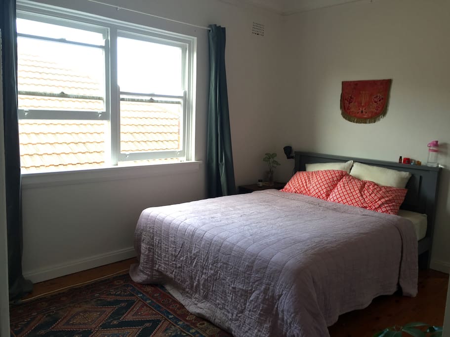 Let the sunshine wake you or draw the velvet curtains for a holiday sleep-in!