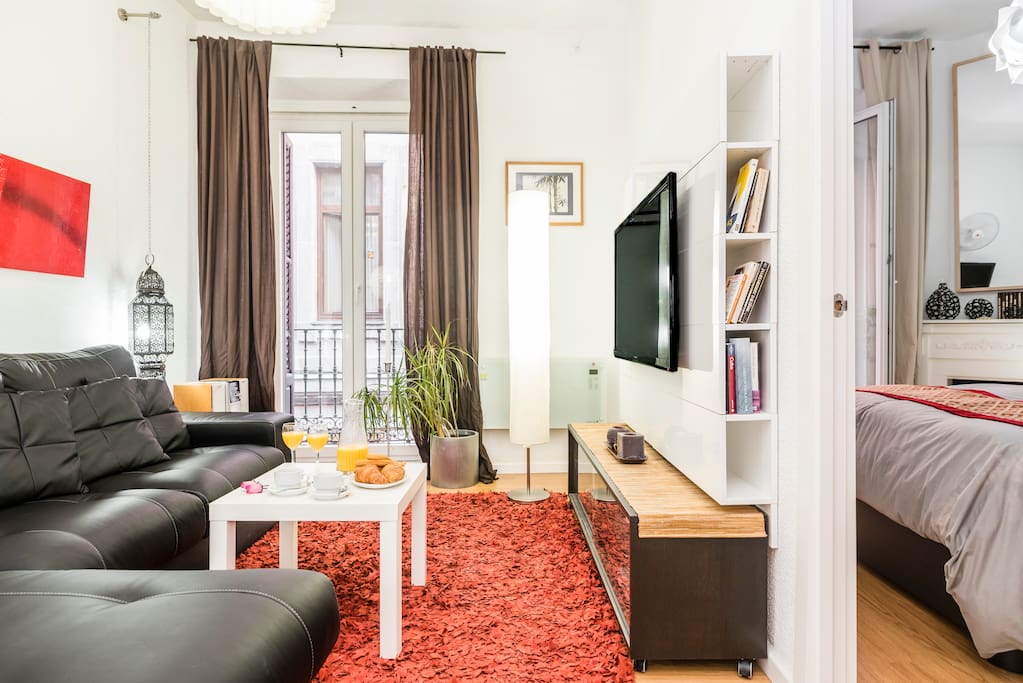 Living room with small balcony