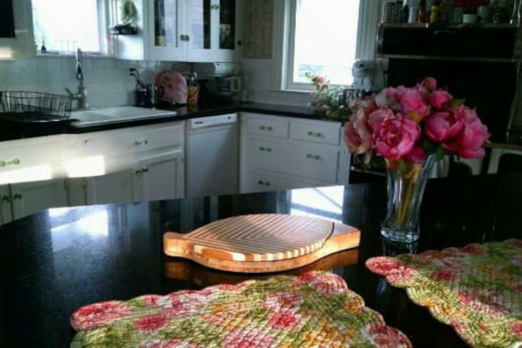 Kitchen center island to visit from while cooking.