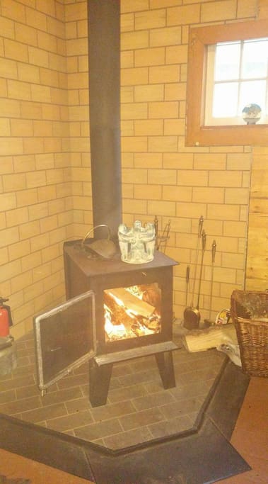 a cozy wood stove