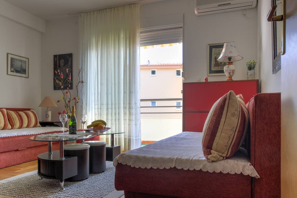 Living room with balcony
