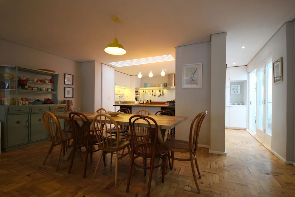10 seater dining room table in open plan Living Dining space.