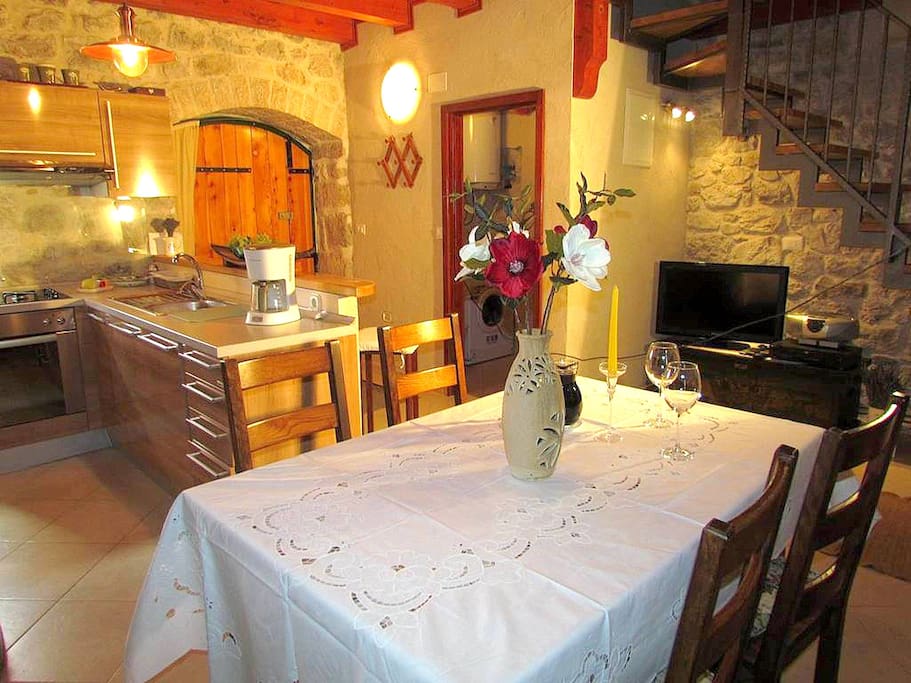 Dining area with kitchen