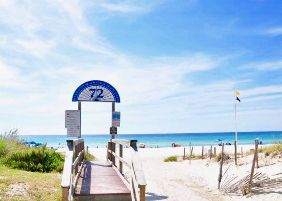 Directly across the street from a public beach access