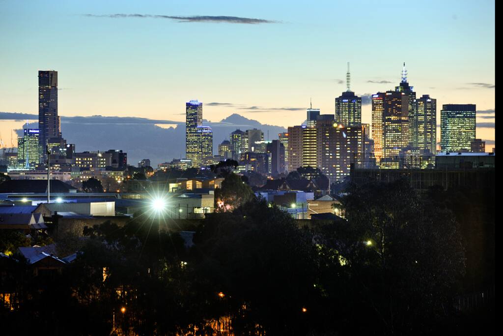City skyline view from Balcony