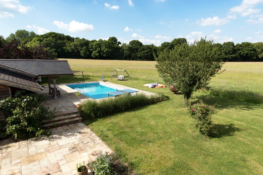 Aerial view of Pool-house and Pool