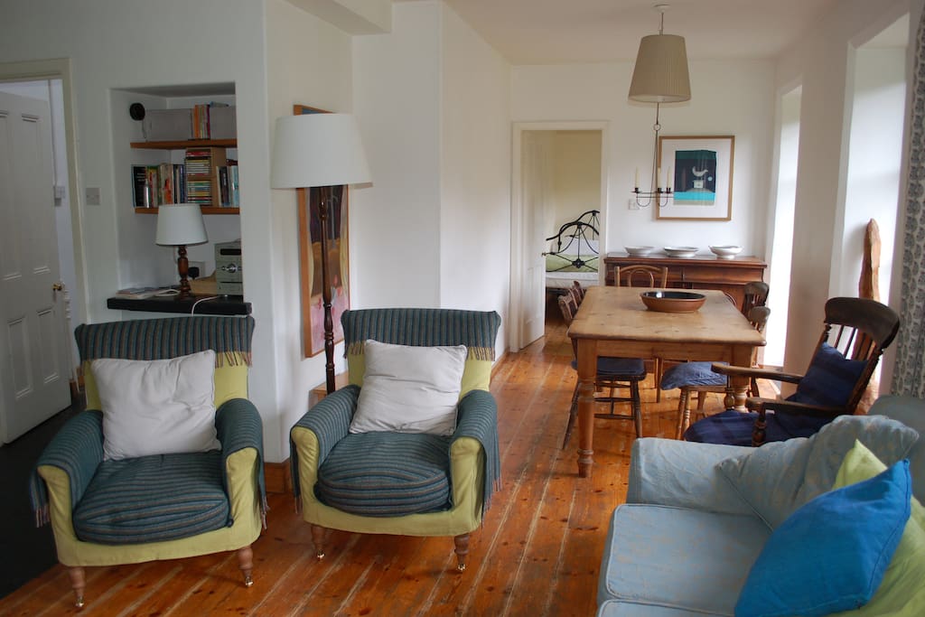 A light and spacious living and dining area