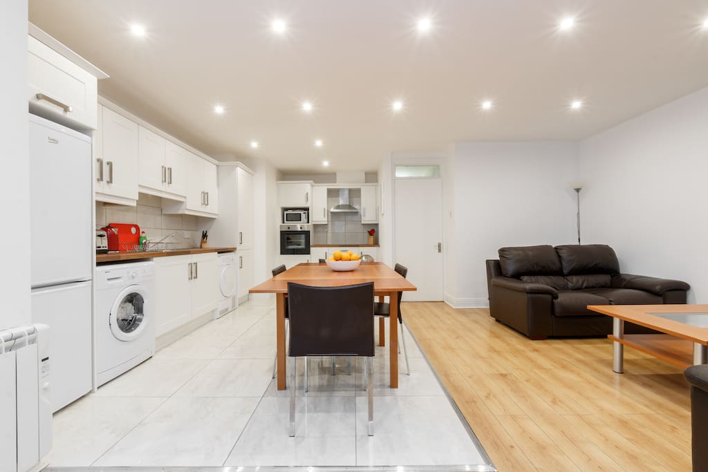 Modern and hi-spec Kitchen and Living Area.