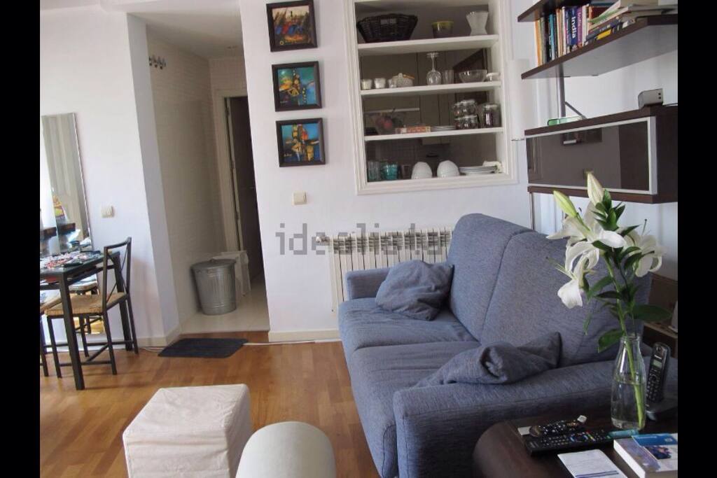 View of the living room and kitchen
