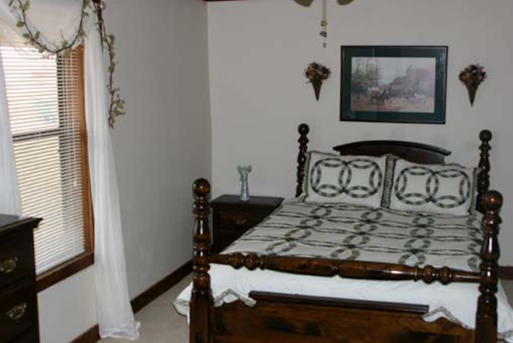 English suite, queen bed with full kitchen, bath, queen sofa bed