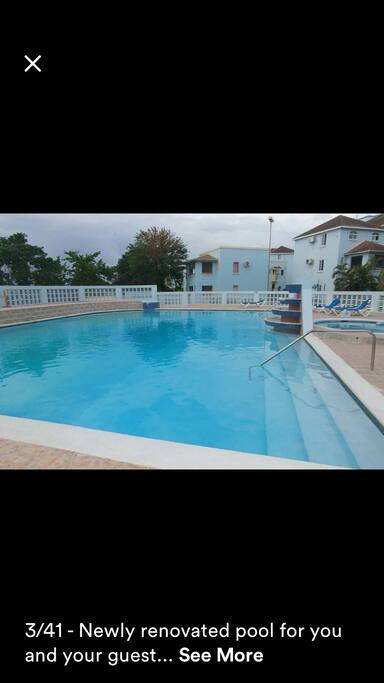 Pool with hot tub