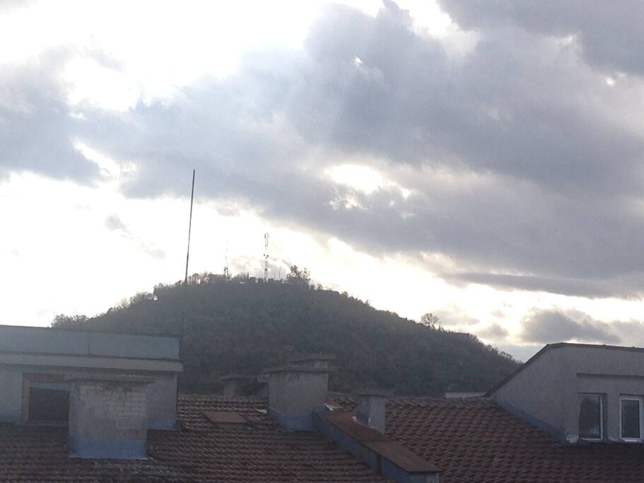 Beautiful view from the terrace of one of the hills.