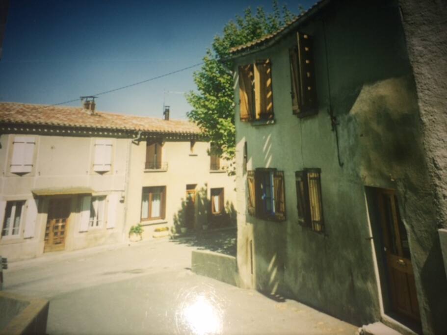 Downward view to front