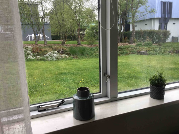 Mtazamo kutoka chumba kikuu cha kulala ni bustani yetu ya nyuma, ya kibinafsi na ya utulivu.