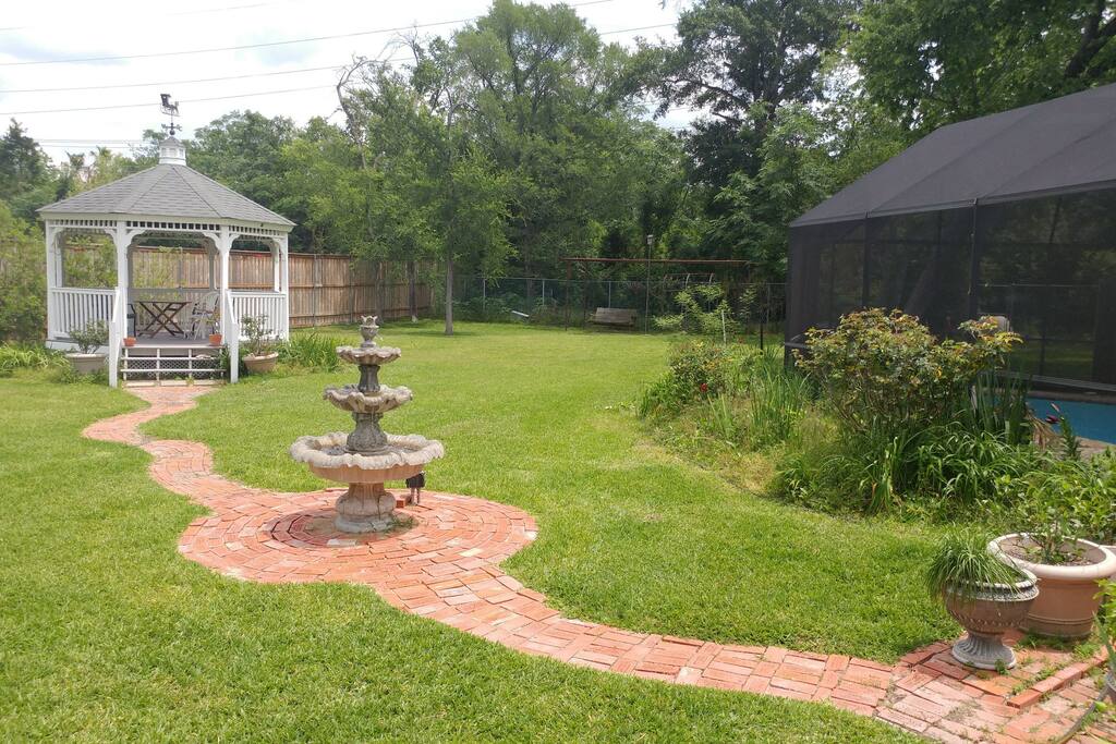 Gazebo and fountain