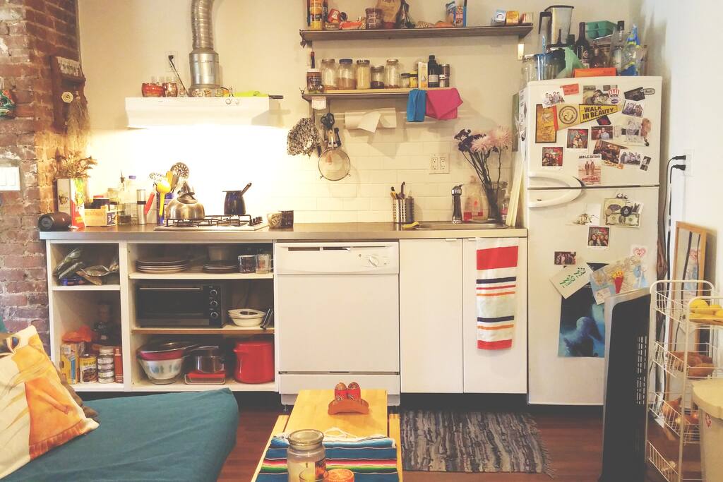 Kitchen has everything you need to make a delicious meal