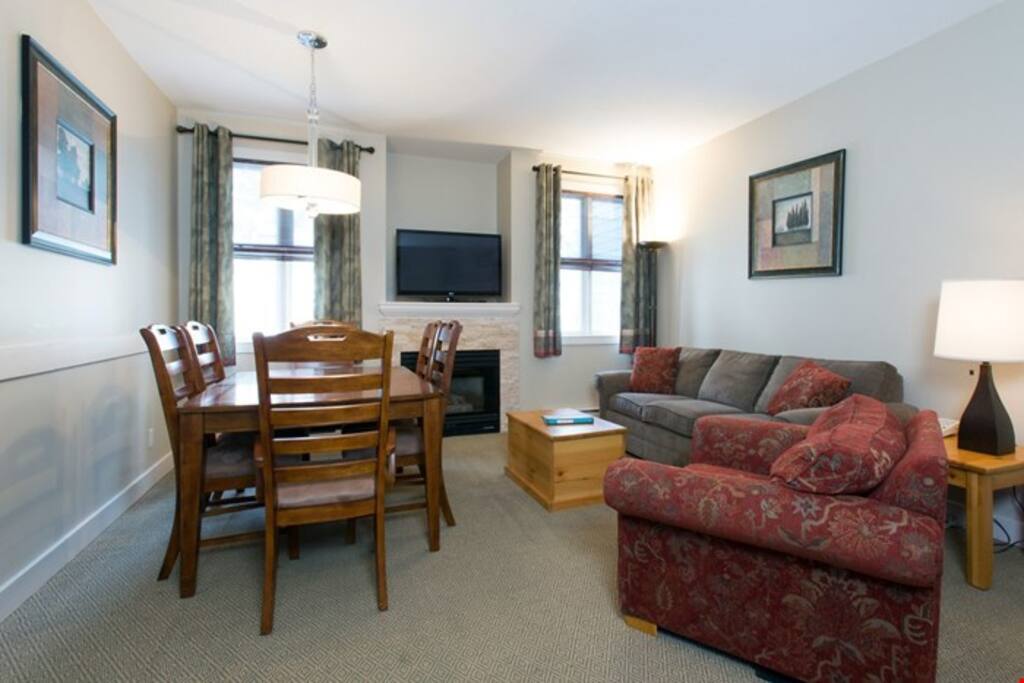 Enjoy meals together at the large dining table.