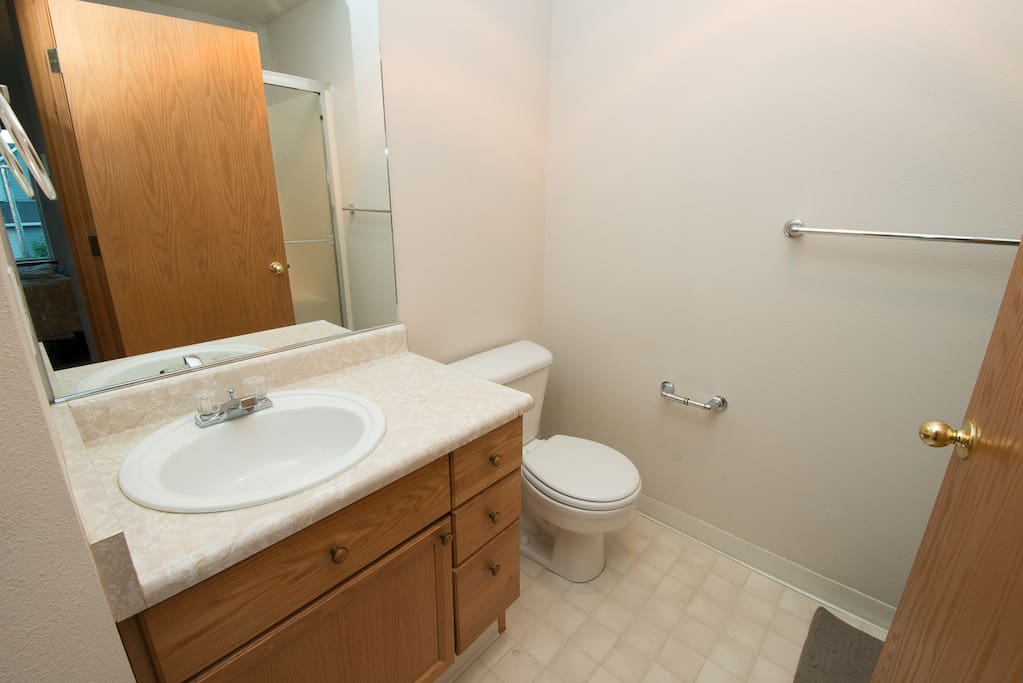 Bathroom with shower in room