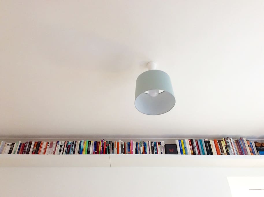 Suspended bookshelf