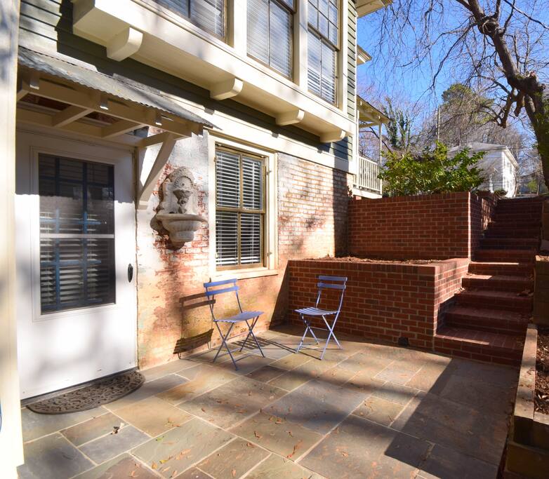 The Lower Level studio is filled with light, and has a private front patio.