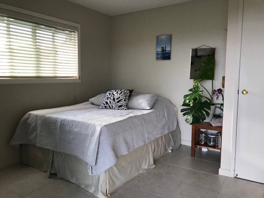 Queen size bed in private room