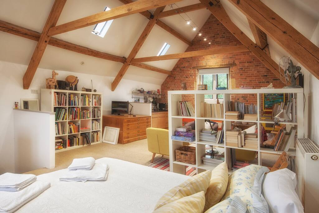 Looking from the bedroom end