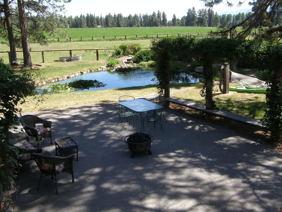 Patio and pond