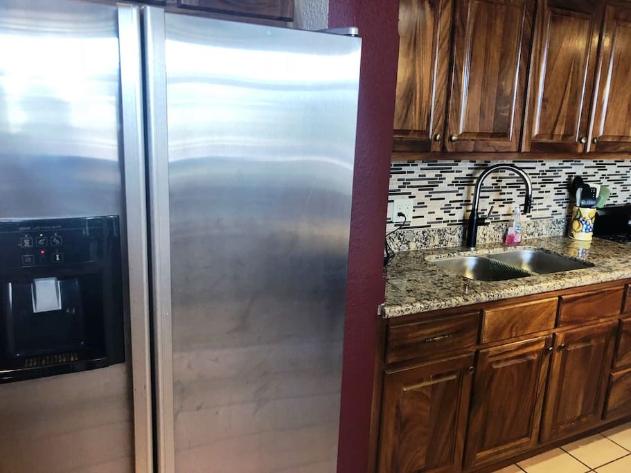 Large stainless steel refrigerator