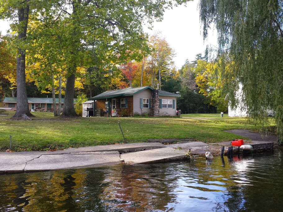 View of cabin from the river