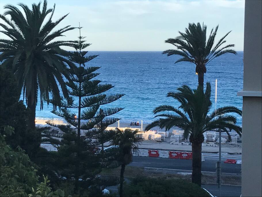 A close up of the sea view. You cross the street and are at the beach.