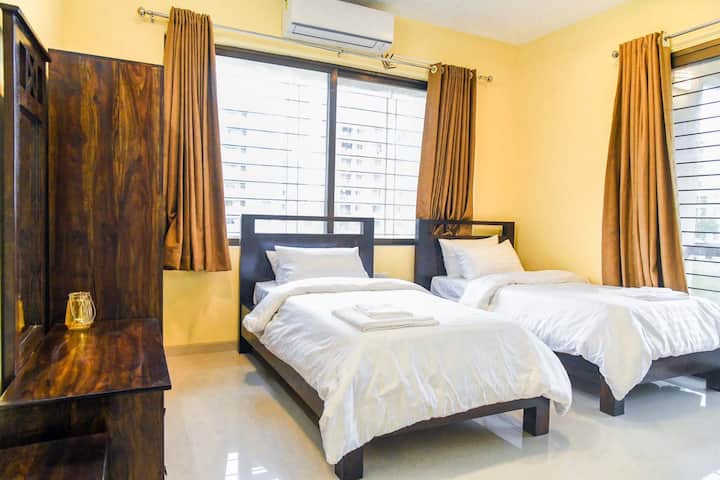 Bedroom 1 - Single Beds with Private Bathroom.