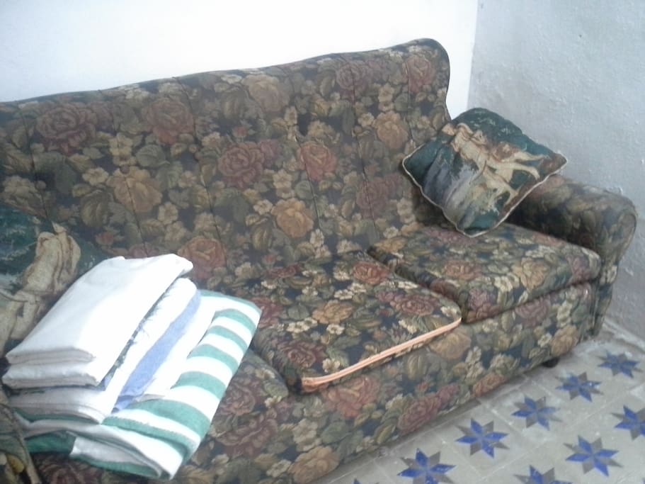 sofa cama en la habitacion