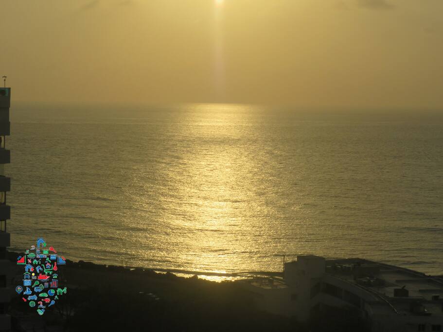 vista des de el balcón hacia el mar caribe