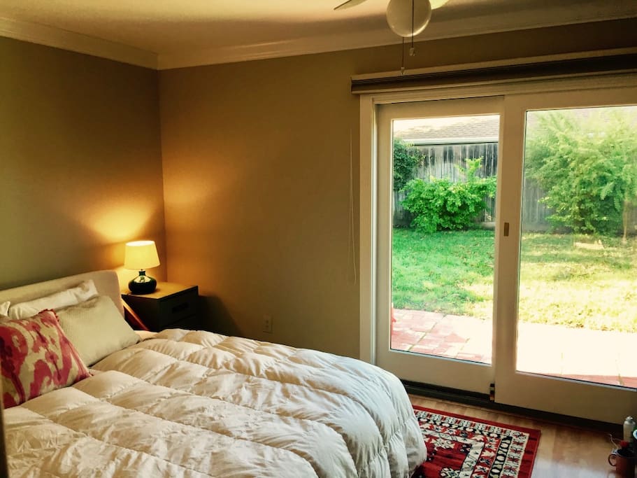 Great view to backyard from master bedroom.