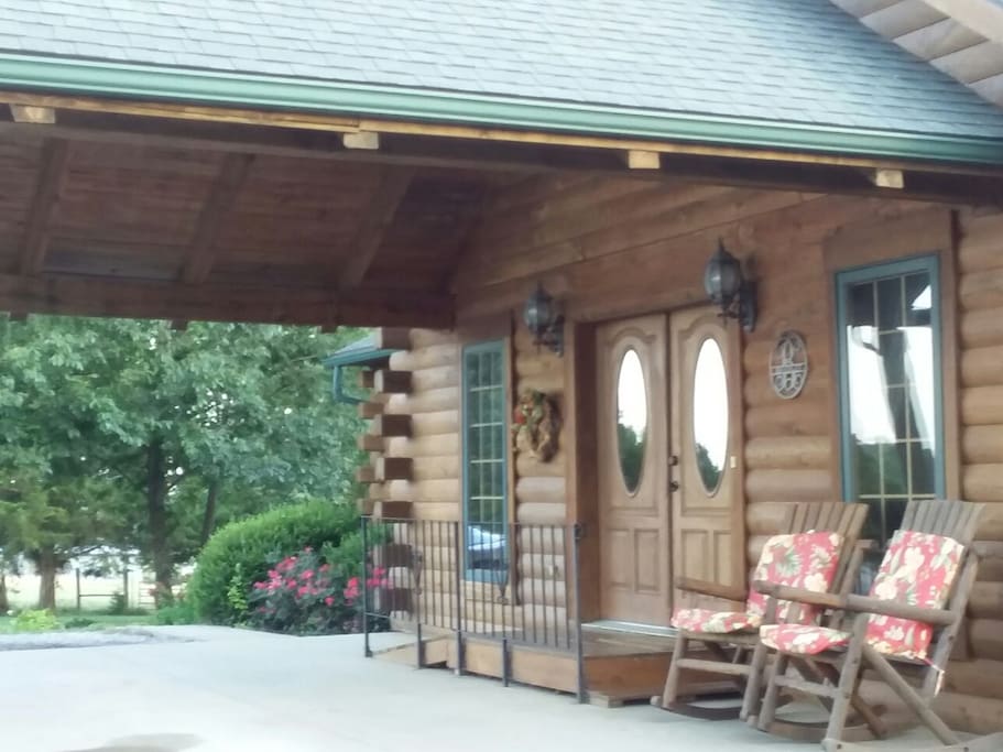 Enjoy a few moments relaxing in the rocking chairs under the front portico.