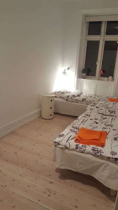 Your room - beds can also be put side-by-side if you like that